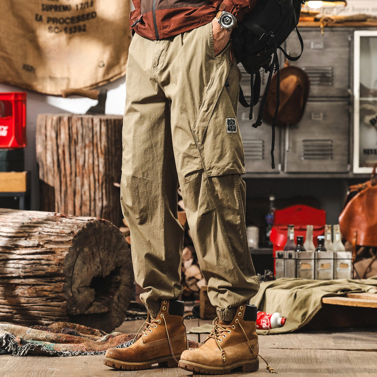 Earth Trek Khaki Cargo Joggers alt