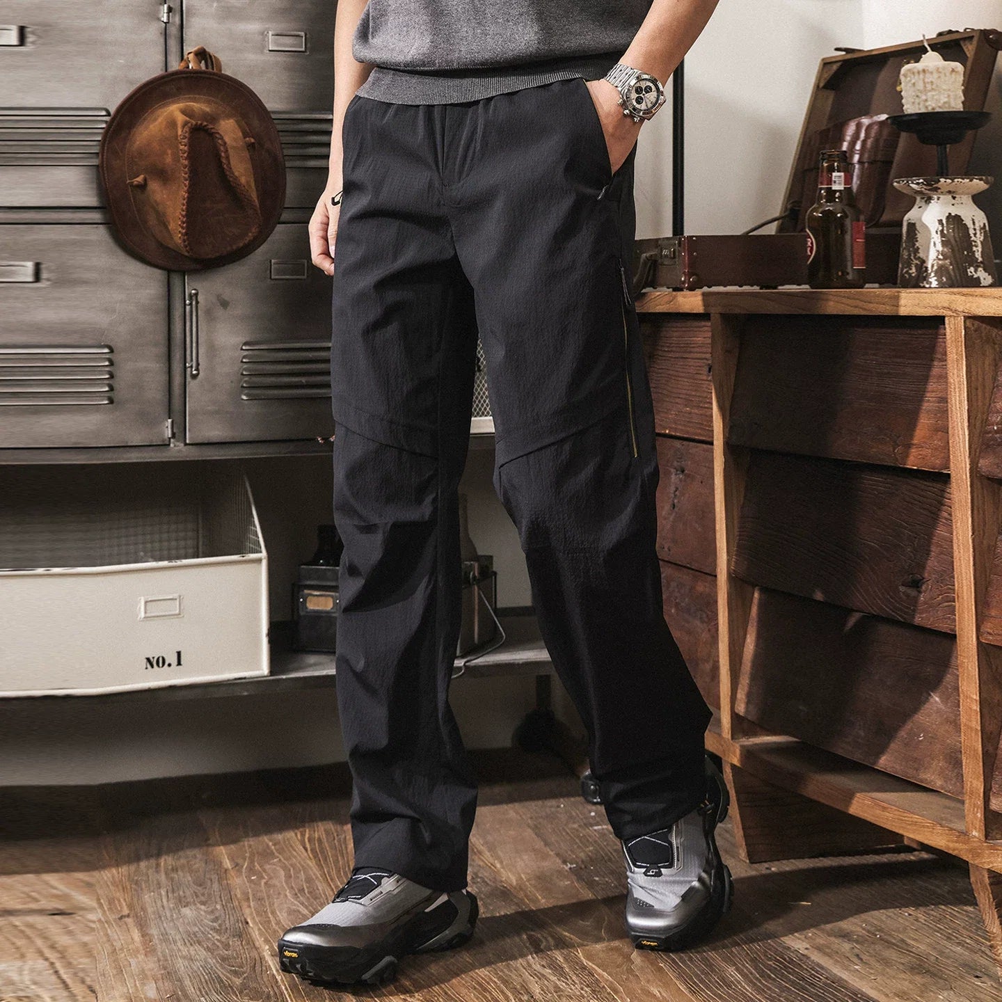 Wear Resistant Wrinkle Free Quick Drying Paratroopers Cargo Pants - BLACK