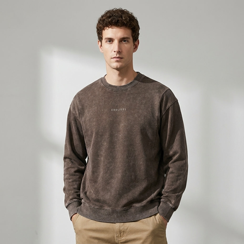 Vintage Washed Combed Cotton Sweatshirt