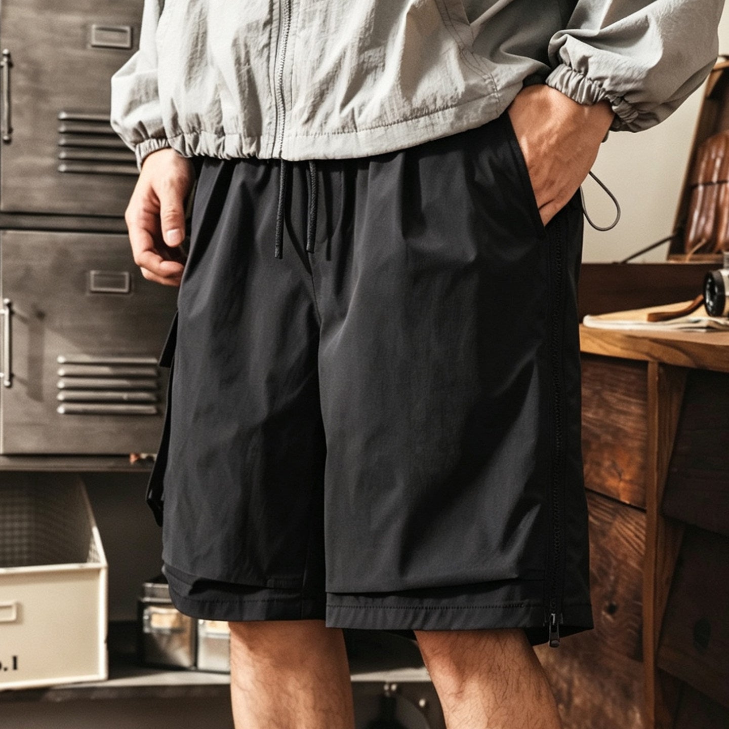 Quick-Dry Active Sports Shorts - BLACK
