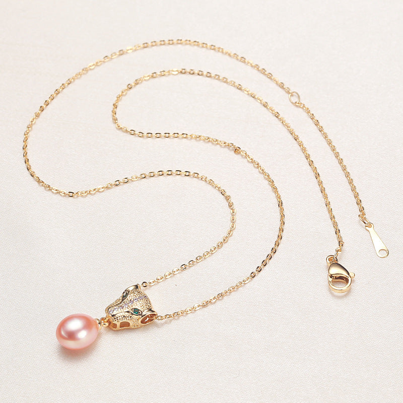 Panther Pearl Drop Pendant Chain alt